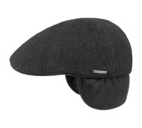 Stetson Casquette Texas Oreillettes Homme - Laine Plate Gavroche avec Visiere, Oreillettes, Doublure, Doublure Automne-Hiver Hiver - L (58-59 cm) Anthracite