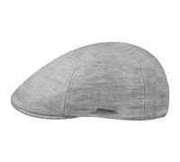 STETSON Casquette Texas Just Linen Femme/Homme - Made in The EU d'été en Lin Gavroche avec visière, Doublure Été Printemps-été - M (56-57 cm) Gris-moucheté