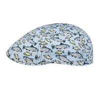 STETSON Casquette Texas Allover Fish Homme - Gavroche avec visière, Doublure Été Printemps-été - S (54-55 cm) Bleu