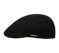 Stetson Casquette Texas Wool Gatsby Cap Homme - Casquettes Gavroche Forme de Bec avec Visiere, Doublure, Doublure Hiver Automne-Hiver - L (58-59 cm) Noir