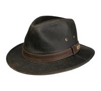 Stetson Chapeau en Tissu Sri Lanka Traveller Homme - Coton avec Bandeau Cuir, Cuir Printemps-été Été Hiver - XL (60-61 cm) Marron foncé