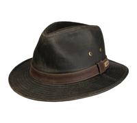 Stetson Chapeau en Tissu Sri Lanka Traveller Homme - Coton avec Bandeau Cuir, Cuir Printemps-été Été Hiver - XL (60-61 cm) Marron foncé
