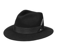 STETSON Chapeau en Laine Vencaster Traveller Femme/Homme - Outdoor de Feutre Pluie avec Ruban Gros Grain Hiver Printemps-été - L (58-59 cm) Noir