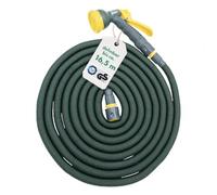 Steuber Tuyau d'arrosage flexible, catalysé au platine, vert, avec 8 fonctions de pulvérisation, 16,5 m, certifié TÜV Süd, avec adaptateur et raccord, extensible à volonté