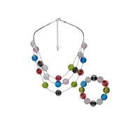 Steuer Parure de bijoux bleu / vert / lie de vin / argent, Taille One Size
