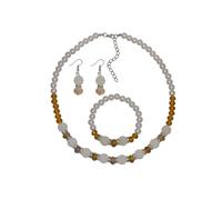 Steuer Parure de bijoux jaune / blanc, Taille One Size