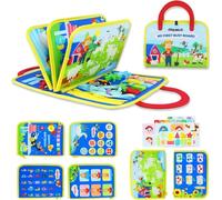 Steve et Maggie Ma première planche occupée, Jouets Montessori pour les enfants, Voyage sensoriel pour enfants Livre chargé sur le thème de l’apprentissage de l’anglais, Développement précoce et jouet