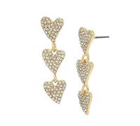 Steve Madden Boucles d'oreilles linéaires en forme de cœur pavé pour femme