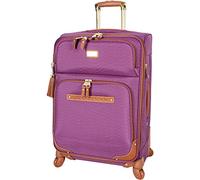 Steve Madden Collection de Bagages de Designer - Sac Souple Extensible de 61 cm - Valise à Carreaux légère et Durable de Taille Moyenne avec 4 roulettes pivotantes, Violet, 60,9 cm