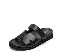Steve Madden Homme Maiven Sandale, Cuir Noir, 44 EU