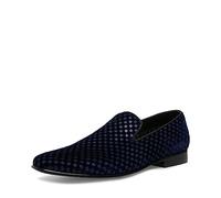 Steve Madden Mocassins relevés pour Homme, Velours Bleu, 43/44 EU