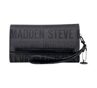 Steve Madden Portefeuille à Trois Volets pour Femme, Logo rayé Gris/Noir, Taille Unique, Logobar Bracelet Portefeuille à Trois Volets