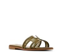 Steve Madden Sandales Hadyn Slide pour femme, Maille olive, 37 EU