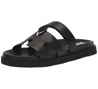 Steve Madden Sandales Mayven Slide pour femme, cuir noir, 38 EU