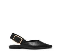 Steve Madden Sianna Ballerines Slingback noires avec boucle dorée, chaussures élégantes pour femme, Noir , 36 EU