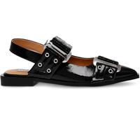 Steve Madden Women's Grand Ave Buckle Ballet Pumps Cuir verni noir 4 (37) Female