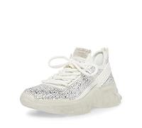 Steve Madden Women's Maxima Sneaker, White Rhinestones, 36-37 EU