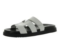 Steve Madden Women's Mayven Slide Sandal, White/Black, 7.5