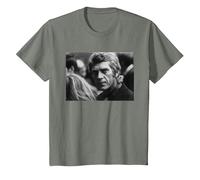 Steve McQueen, Acteur et Pilote de Moto The Great Escape 1969 T-Shirt, Enfant, Vert Kaki chiné, 2 Ans