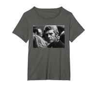 Steve McQueen, Acteur et Pilote de Moto The Great Escape 1969 T-Shirt, Femme Grandes Tailles, Asphalte, 1X