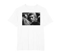 Steve McQueen, Acteur et Pilote de Moto The Great Escape 1969 T-Shirt, Homme Grandes Tailles, Blanc, 2X Tall