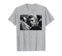 Steve McQueen, Acteur et Pilote de Moto The Great Escape 1969 T-Shirt, Homme, Gris Chiné, L
