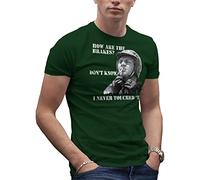 Steve McQueen Biker Motorcycle Cool Classic Retro How are Your Brakes T-Shirt Vert Militaire pour Homme Size S