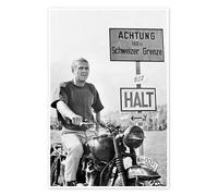 Steve McQueen dans La Grande Évasion Poster de Celebrity Collection 100 x 150 cm Noir et blanc Tableaux Décoration murale