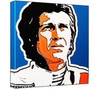 Steve McQueen - Pop Art Impression sur toile Multicolore Fond bleu 30 x 30 x 2,5 cm
