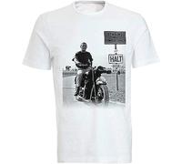 Steve McQueen 'The Great Escape' Motorcycle T-Shirt Tee Whitexl White T-Shirts à Manches Courtes(XX-Large)