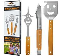 Steven-Bull S Ensemble d'outils de Barbecue, Accessoires de Barbecue Extra Longs, Accessoires de Gril pour Gril extérieur, Meilleurs Cadeaux de Barbecue pour Hommes Uniques