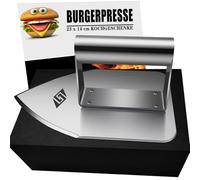 STEVEN-BULL S Presse à Hamburger - 23 × 14 cm - en Acier Inoxydable - Accessoire de Barbecue pour Barbecue Plat - Presse à Hamburger et Graisse à Presser - Cadeau de Cuisine pour Homme