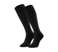 STEVEN Chaussettes Hautes pour Filles Chaussettes Hautes en Coton la Loupiotte Le Mi-bas Longues pour Adolescent Au-dessus du Mollet Sous le Genou EU 26-28 Noir