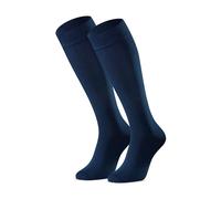 STEVEN Chaussettes Hautes pour Filles Chaussettes Hautes en Coton la Loupiotte Le Mi-bas Longues pour Adolescent Au-dessus du Mollet Sous le Genou EU 26-28 Bleu marine