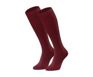 STEVEN Chaussettes pour filles et femmes I Coton extra fin peigné I Chaussettes mi-hautes I Décontractées ou formelles I Chaussettes longues universelles I Large gamme de tailles EU26 - EU40, Bordeaux