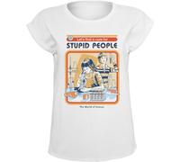 Steven Rhodes A Cure for Stupid People Femme T-Shirt Manches Courtes Blanc L