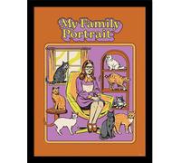 Steven Rhodes - Gerahmtes Poster "Ma famille", Portrait PM9792 (40 cm x 30 cm) (Orange/Rose)