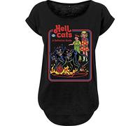 Steven Rhodes Hell Cats Femme T-Shirt Manches Courtes Noir M 100% Coton Large