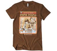 Steven Rhodes Officiellement sous Licence Cure for Stupid People Hommes T-Shirt (Marron), Large