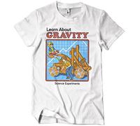 Steven Rhodes Officiellement sous Licence Learn About Gravity Hommes T-Shirt (Blanc), X-Large