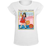 Steven Rhodes See You Later Assholes Femme T-Shirt Manches Courtes Blanc L