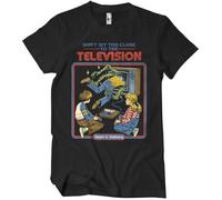 Steven Rhodes T-shirt « Don't Sit Too Close to The Television » - Bleu marine, Noir , M