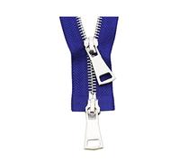 Stevenurr 5# Fermetures à glissière en métal 70/90/120cm Argent à Double Curseur Fermeture éclair à Bout Ouvert Veste Manteau Bricolage vêtement Accessoires de Couture, Bleu Royal, 70cm