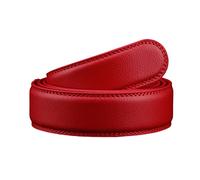 Stevenurr Ceinture en cuir pour hommes/femmes ceinture à cliquet décontractée ne comprend pas la boucle de ceinture 110cm-130cm largeur 35mm, rouge