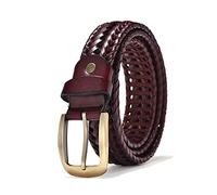 Stevenurr Ceinture en cuir tressée à la main Cuir Homme/Femme Rétro Décontracté Boucle Ardillon Ceinture 100-120cm