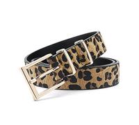 Stevenurr Ceinture Femme Léopard Décontractée 90cm-115cm Pour Dames, Accessoires Vestimentaires en Jean, Jaune