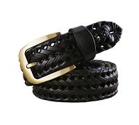 Stevenurr Ceinture tressée en cuir véritable hommes femmes ceintures marron ceinture 100-120cm ceinture décontractée ceinture en jean, Noir