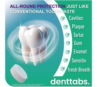 Stevia Mint Tooth Cleaning Tablets Fluoride Freeindividual Pack Of 125 Denttabs