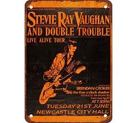 Stevie Ray Vaughan And Double Tyrouble Live Alive Tour Tin Retro Look 20 x 30 cm Décoration Art Sign pour la maison, la cuisine, la salle de bain, la ferme, le jardin, le garage