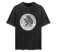 Stevie Ray Vaughan Circle Badge Men's T-Shirt Unisex Black Cotton Hip Hop Print Tee Shirts S